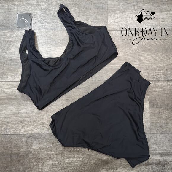 Zaful High Waist Crop Bikini Swimsuit Size L - Picture 5 of 5